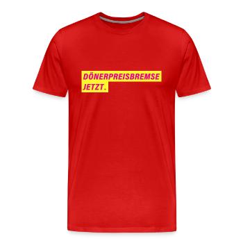 DÖNERPREISBREME JETZT. FDP Design - Männer Premium Bio T-Shirt - Rot - Vorne - Damien (186cm)
