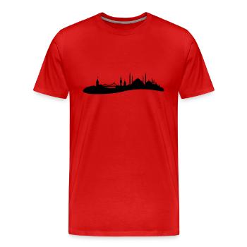 Skyline Istanbul - Männer Premium Bio T-Shirt - Rot - Vorne - Damien (186cm)