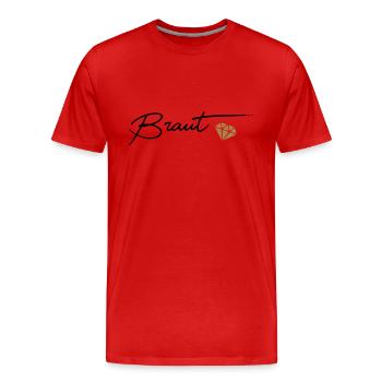 Braut - Männer Premium Bio T-Shirt - Rot - Vorne - Damien (186cm)