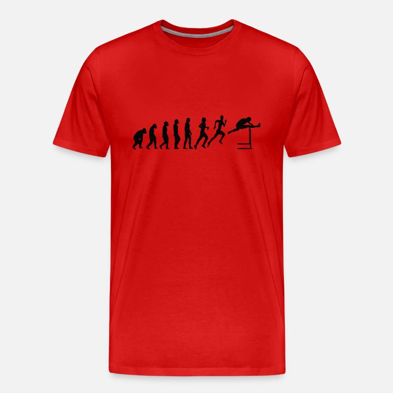 Hurdles Athletics Evolution Hurdler - Men's Premium Organic T-Shirt - red