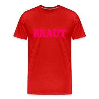 Braut - Männer Premium Bio T-Shirt - Rot - Vorne - Damien (186cm)
