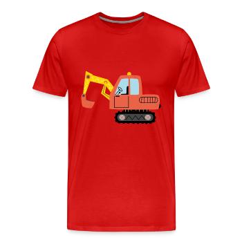 Engins Chantiers Pelleteuse Tractopelle Chantier - T-shirt bio Premium Homme - rouge - Devant - Damien (186cm)