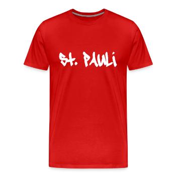 Sankt Pauli Hambourg St. Pauli - T-shirt bio Premium Homme - rouge - Devant - Damien (186cm)