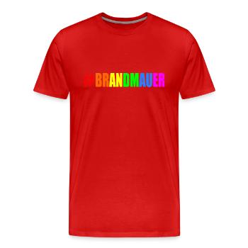brandmauer - Männer Premium Bio T-Shirt - Rot - Vorne - Damien (186cm)