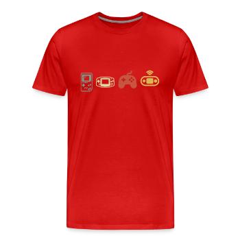 Vintage-Retro-Konsole - Männer Premium Bio T-Shirt - Rot - Vorne - Damien (186cm)