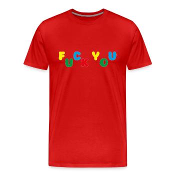 One playful F You - Men's Premium Organic T-Shirt - red - Front - Damien (186cm)