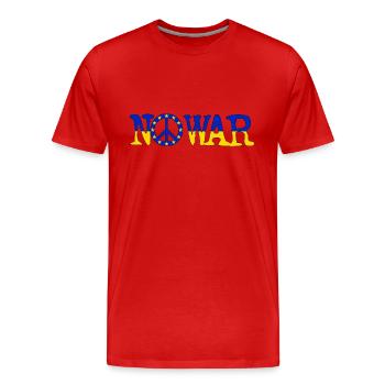 NO WAR IN EUROPE | Gegen EU-Krieg Friedensbewegung - Männer Premium Bio T-Shirt - Rot - Vorne - Damien (186cm)