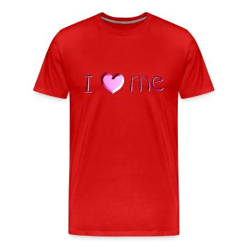 J’adore mon écriture rose - T-shirt bio Premium Homme - rouge - Devant - Damien (186cm)