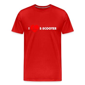 E-Scooter E-Roller Scooter - Männer Premium Bio T-Shirt - Rot - Vorne - Damien (186cm)