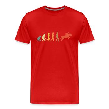 Equitation Evolution Vintge Retro - T-shirt bio Premium Homme - rouge - Devant - Damien (186cm)