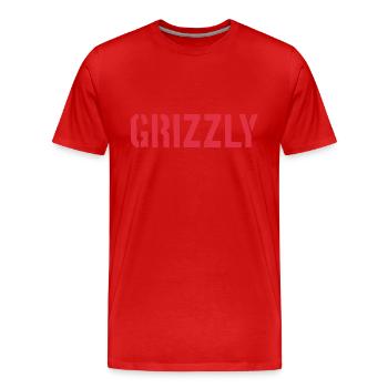 Grizzly Bär Slogan - Männer Premium Bio T-Shirt - Rot - Vorne - Damien (186cm)