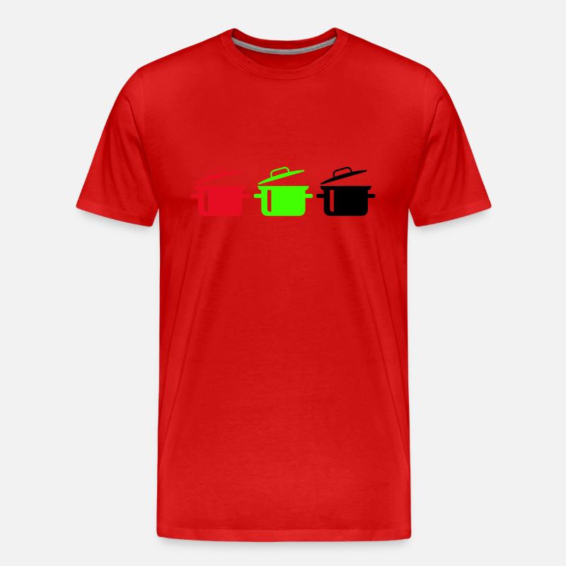 kochtöpfe - Männer Premium Bio T-Shirt - Rot