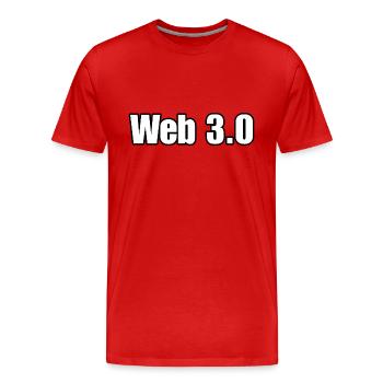 Web 3.0, finance crypto trading, tech addict - Men's Premium Organic T-Shirt - red - Front - Damien (186cm)
