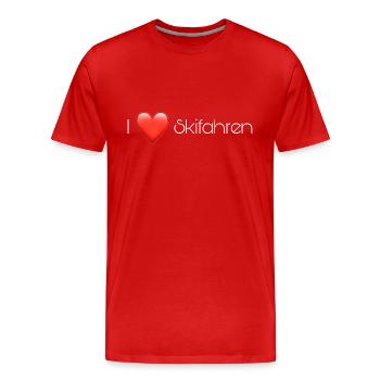 I love Skifahren - Männer Premium Bio T-Shirt - Rot - Vorne - Damien (186cm)