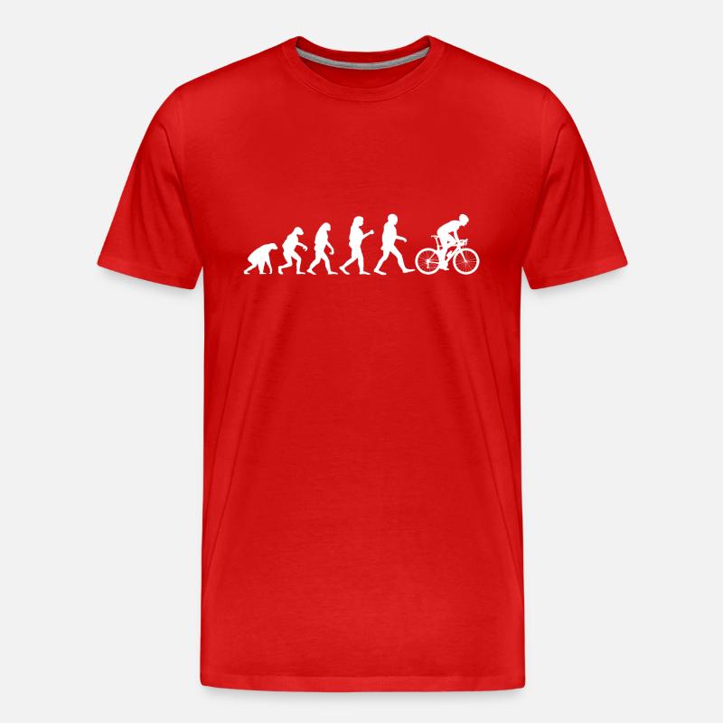 Evolution Fahrrad - Männer Premium Bio T-Shirt - Rot