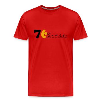 Vintage 1948 Drôle 76 ans Bday Hommes Femmes - T-shirt bio Premium Homme - rouge - Devant - Damien (186cm)