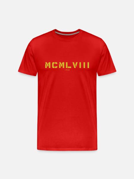 With Roman numerals MCMLVIII - 1958 - Men's Premium Organic T-Shirt - red