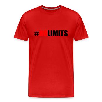 No limits - Men's Premium Organic T-Shirt - red - Front - Damien (186cm)
