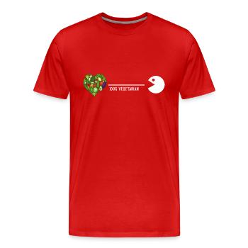 vegetarier bio vegetarisch vitamine healthy-food - Männer Premium Bio T-Shirt - Rot - Vorne - Damien (186cm)