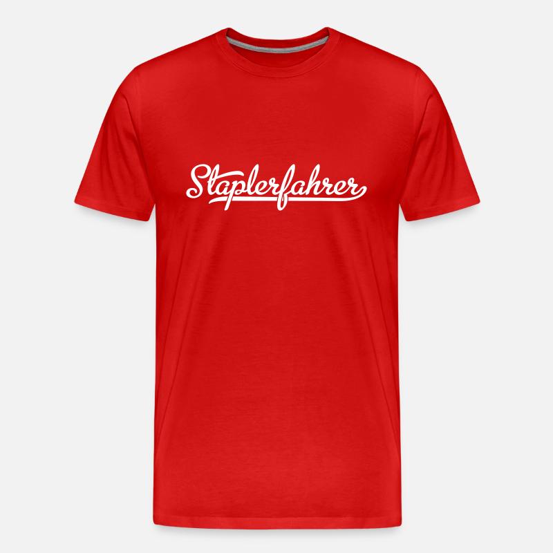 Staplerfahrer - Männer Premium Bio T-Shirt - Rot