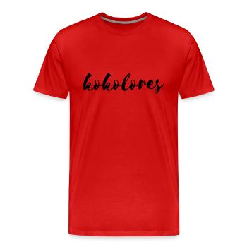kokolores - Männer Premium Bio T-Shirt - Rot - Vorne - Damien (186cm)