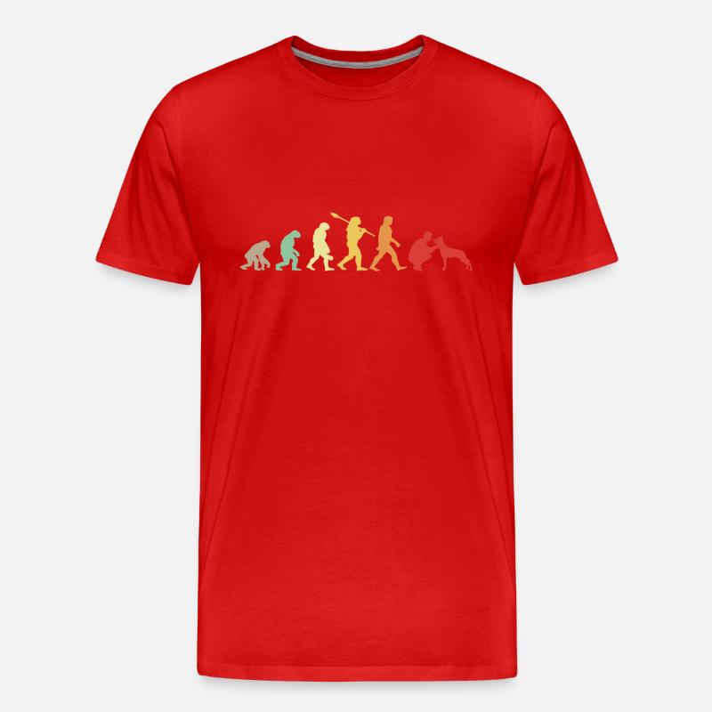Evolution Lustiger Belgischer Schäferhund Malinois - Männer Premium Bio T-Shirt - Rot