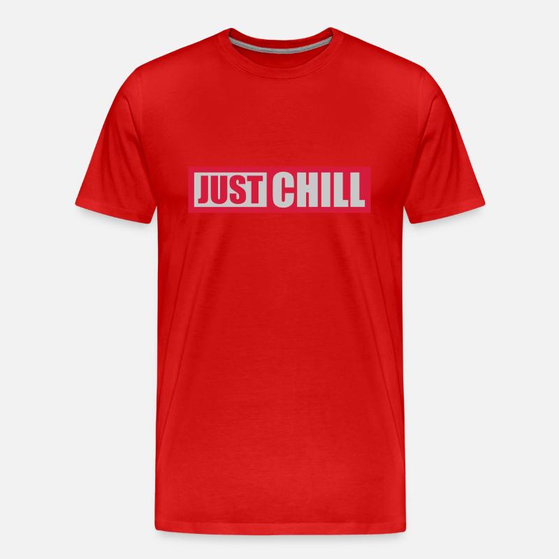 Just Chill Text Logo - Männer Premium Bio T-Shirt - Rot