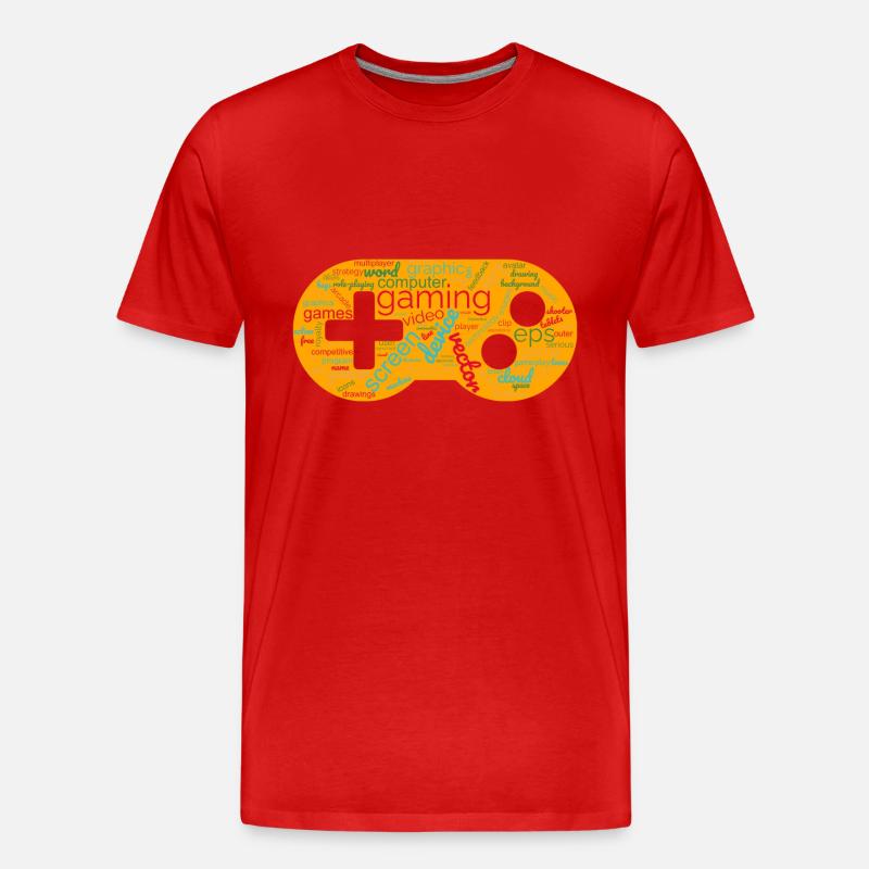 wordcloud gaming orange - Männer Premium Bio T-Shirt - Rot