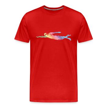 Silhouette de natation - T-shirt bio Premium Homme - rouge - Devant - Damien (186cm)