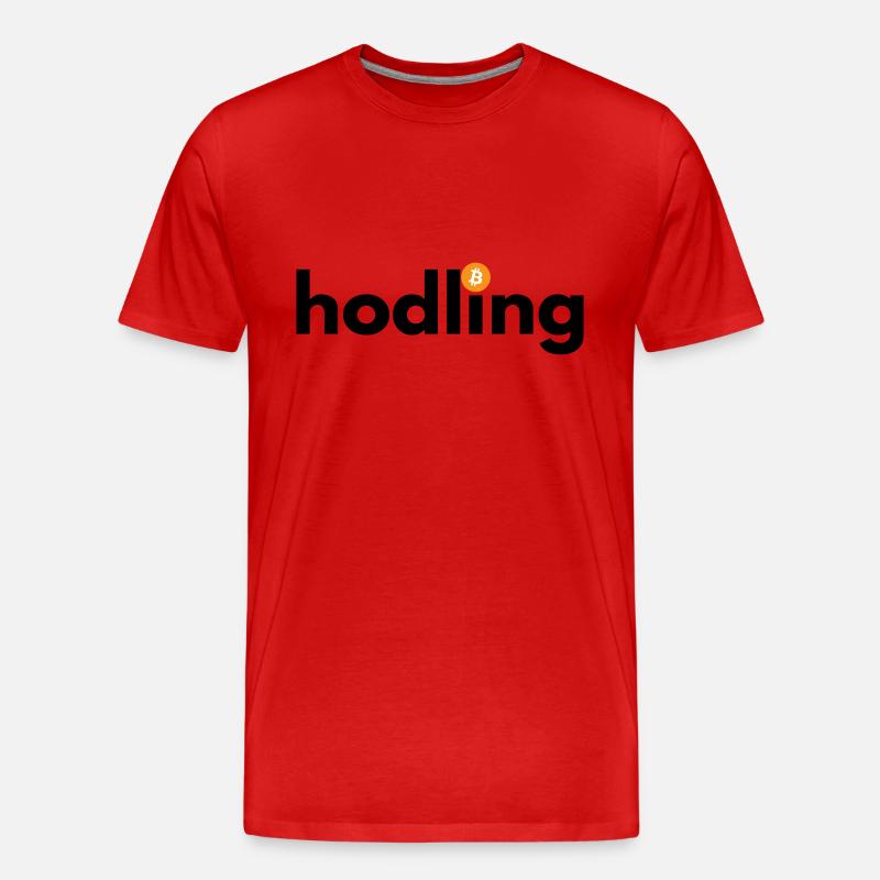 hodling - Männer Premium Bio T-Shirt - Rot