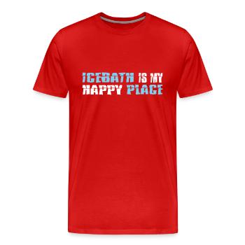 Ice bath winter swimmers "Icebath happy place" - Men's Premium Organic T-Shirt - red - Front - Damien (186cm)