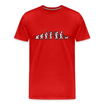 Evolution of Man Walking White Grunge - Men's Premium Organic T-Shirt - red - Front - Damien (186cm)