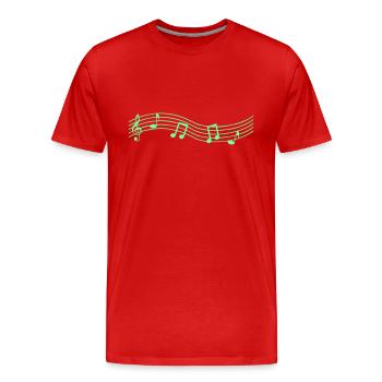 note de musique - T-shirt bio Premium Homme - rouge - Devant - Damien (186cm)