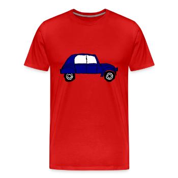2 CV. CAR. RALLY. FATHERS DAY. - Men's Premium Organic T-Shirt - red - Front - Damien (186cm)