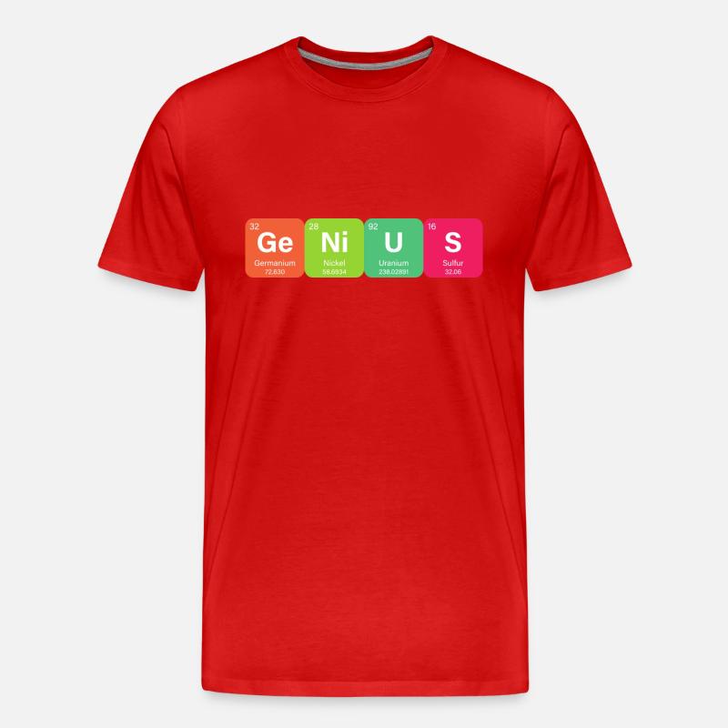 Genius Periodensystem Element - Männer Premium Bio T-Shirt - Rot