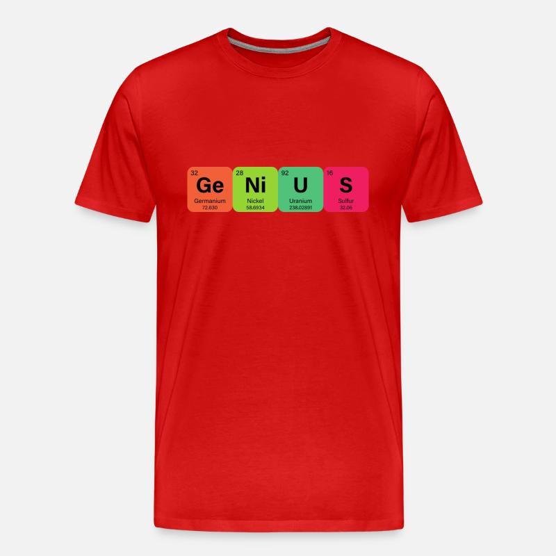 Genius Periodensystem Element - Männer Premium Bio T-Shirt - Rot