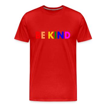 Be kind - Männer Premium Bio T-Shirt - Rot - Vorne - Damien (186cm)