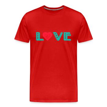 J’AIME LE CAFÉ J’AIME LA VIE - T-shirt bio Premium Homme - rouge - Devant - Damien (186cm)