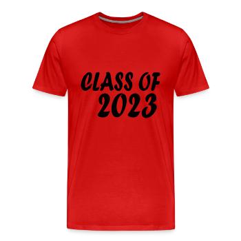 Class of 2023 - Men's Premium Organic T-Shirt - red - Front - Damien (186cm)