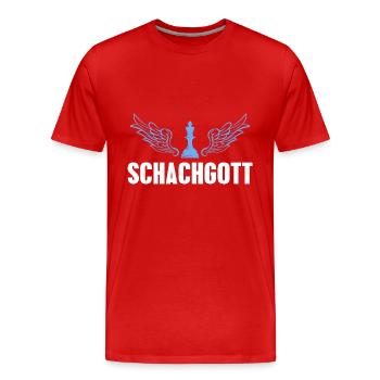 Schachgott Schach Schachspieler Geschenk - Männer Premium Bio T-Shirt - Rot - Vorne - Damien (186cm)