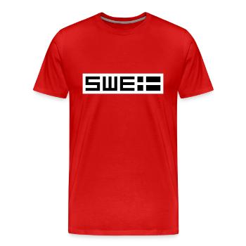 Schwedische Taktik - Männer Premium Bio T-Shirt - Rot - Vorne - Damien (186cm)