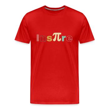 Inspire Pi Day, Mathematikliebhaber, Pi, 14. März - Männer Premium Bio T-Shirt - Rot - Vorne - Damien (186cm)