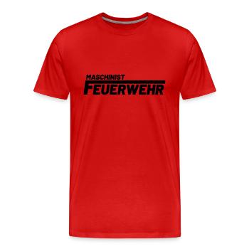 Maschinist Freiwillige Feuerwehr - Männer Premium Bio T-Shirt - Rot - Vorne - Damien (186cm)
