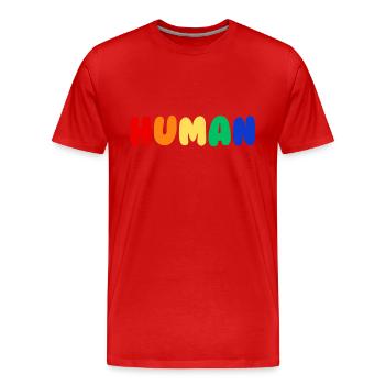Human Pride - Men's Premium Organic T-Shirt - red - Front - Damien (186cm)