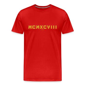 Römische Zahl Geburtsjahr Made in 1998 - Männer Premium Bio T-Shirt - Rot - Vorne - Damien (186cm)