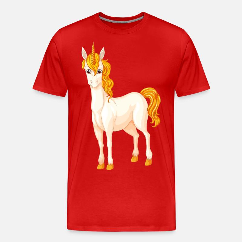 Unicorn - Männer Premium Bio T-Shirt - Rot