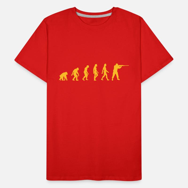 Die Evolution der Jäger Männer Premium Bio T-Shirt