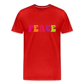 PEACE - T-shirt bio Premium Homme - rouge - Devant - Damien (186cm)