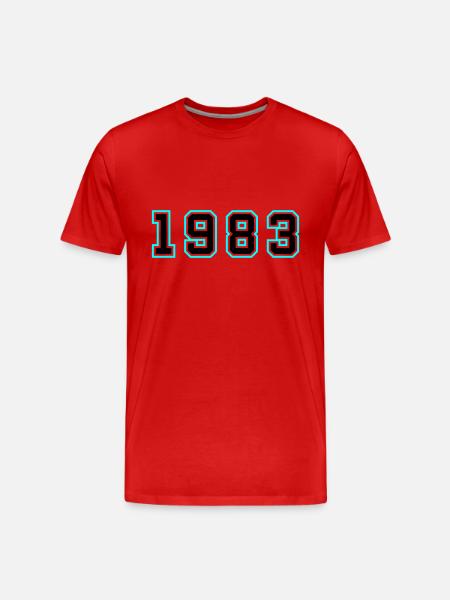 1983 Year Birthday - Men's Premium Organic T-Shirt - red