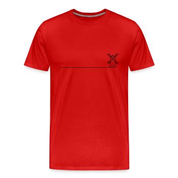 Windmühle Mühle Symbol - Männer Premium Bio T-Shirt - Rot - Vorne - Damien (186cm)